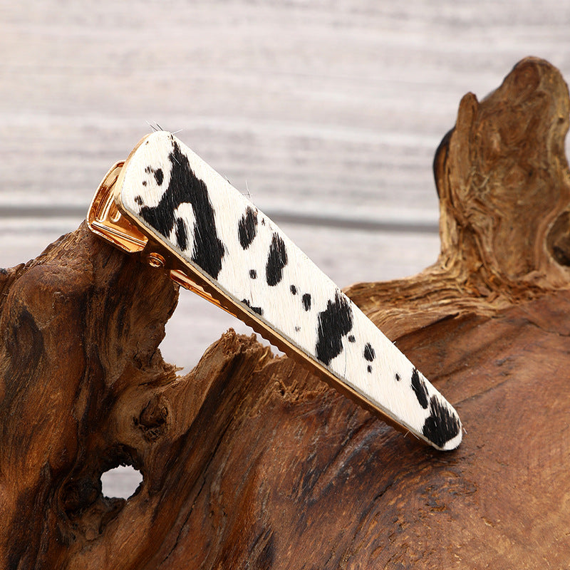 Wholesale Western Vintage Genuine Leopard Print Cow Pattern Clip